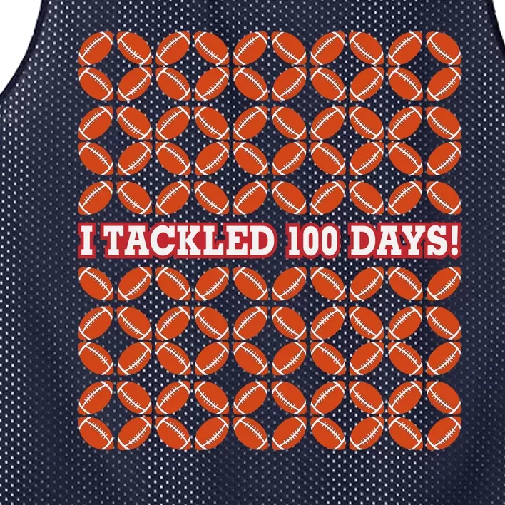 I Tackled 100 Days Of School Football Mesh Reversible Basketball Jersey Tank