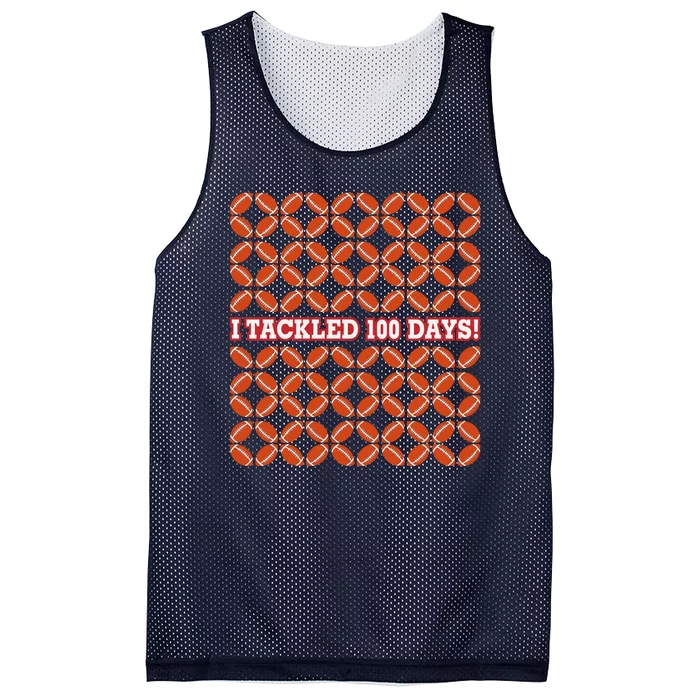 I Tackled 100 Days Of School Football Mesh Reversible Basketball Jersey Tank