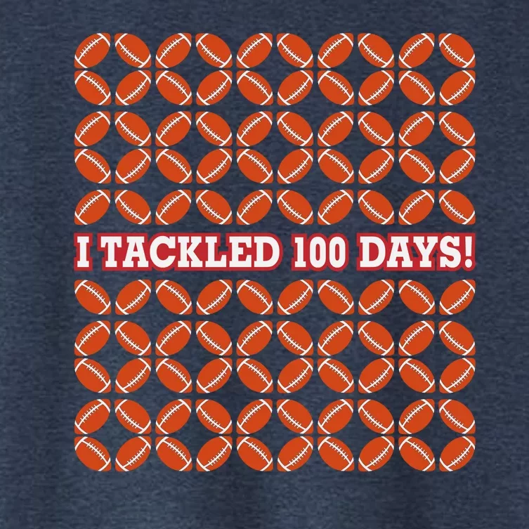 I Tackled 100 Days Of School Football Women's Crop Top Tee