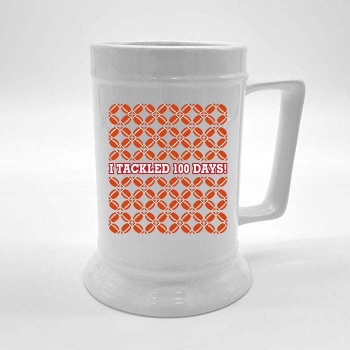 I Tackled 100 Days Of School Football Front & Back Beer Stein