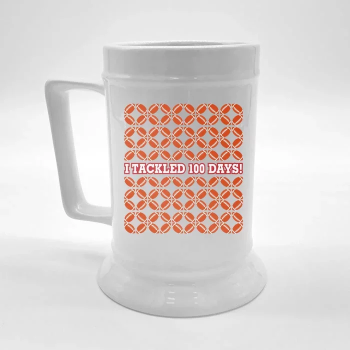 I Tackled 100 Days Of School Football Front & Back Beer Stein