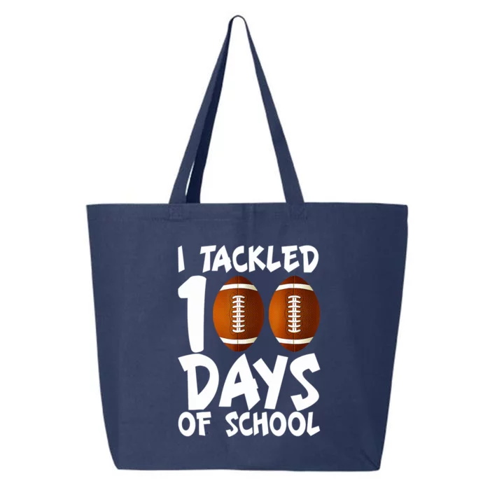 I Tackled 100 Days Of School Football 100th Day Gifts 25L Jumbo Tote