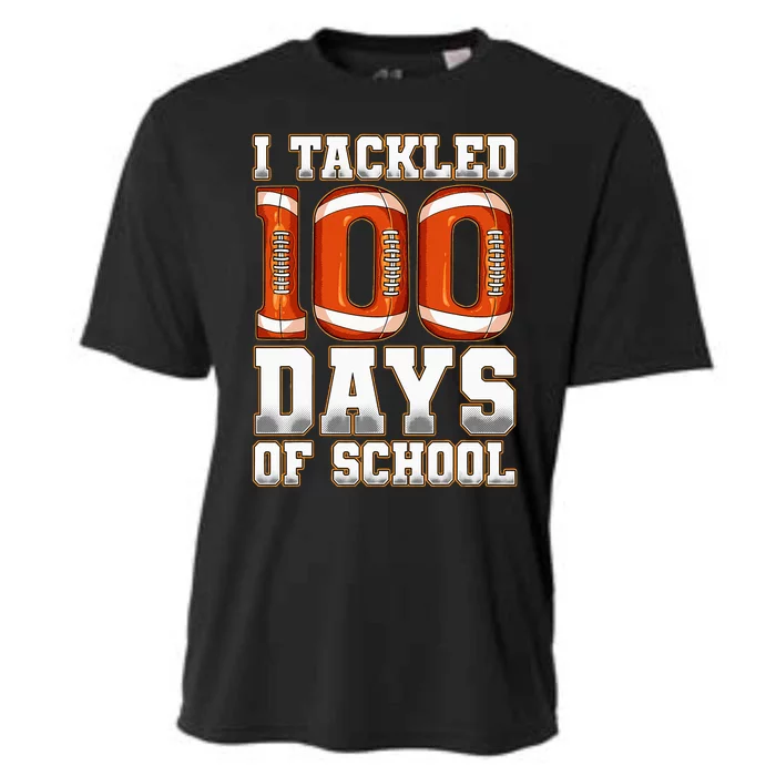 I Tackled 100 Days Of School Football Cooling Performance Crew T-Shirt