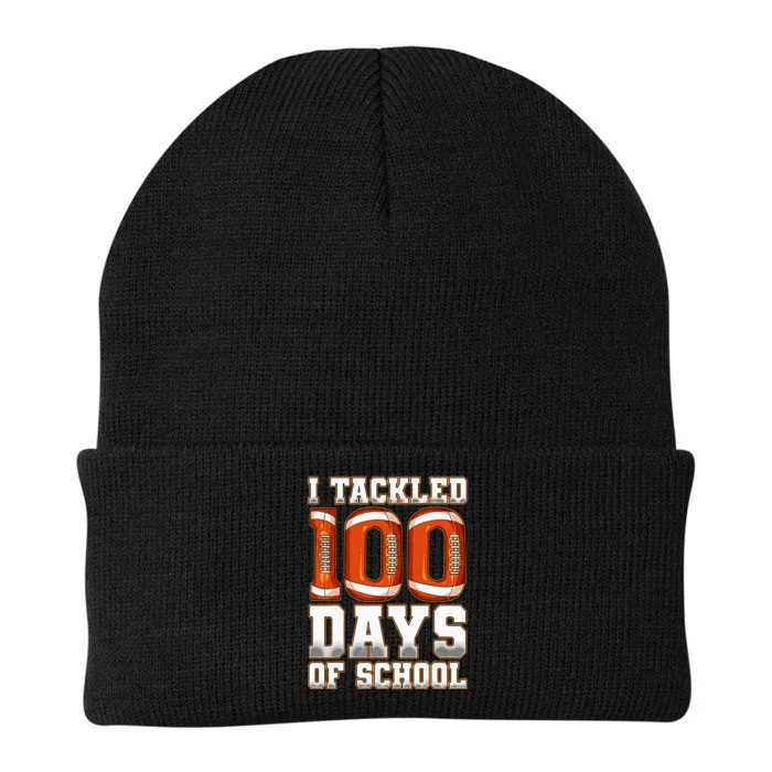 I Tackled 100 Days Of School Football Knit Cap Winter Beanie