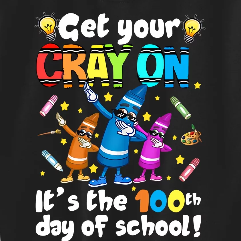 It's The 100 Days Of School Get Your Cray On Kids Sweatshirt