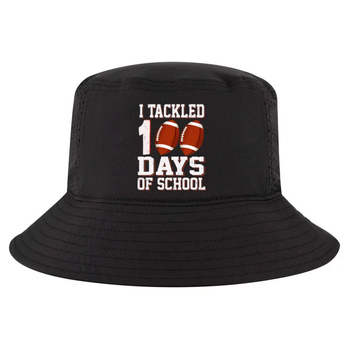 I Tackled 100 Days School 100th Day Football Student Teacher Cool Comfort Performance Bucket Hat