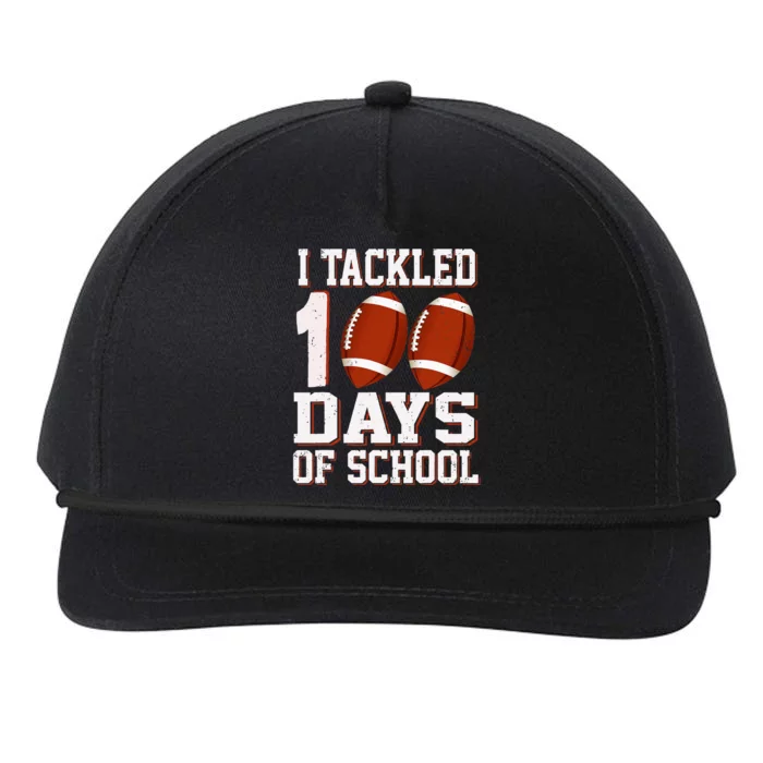 I Tackled 100 Days School 100th Day Football Student Teacher Snapback Five-Panel Rope Hat