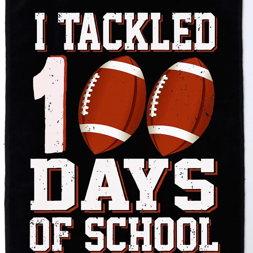 I Tackled 100 Days School 100th Day Football Student Teacher Platinum Collection Golf Towel