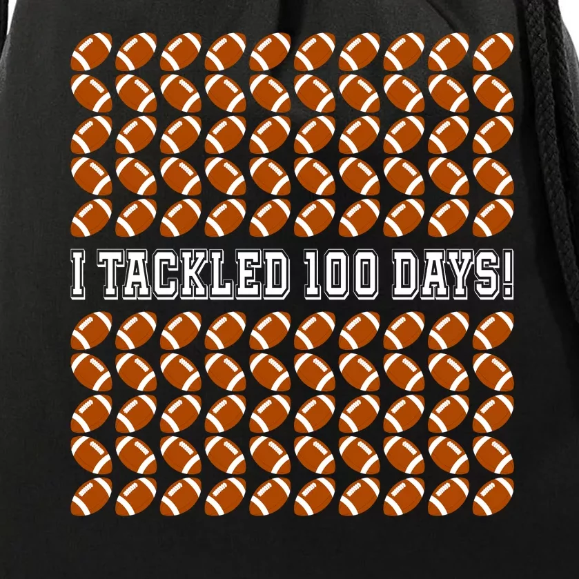 I Tackled 100 Days Of School Funny Football Drawstring Bag