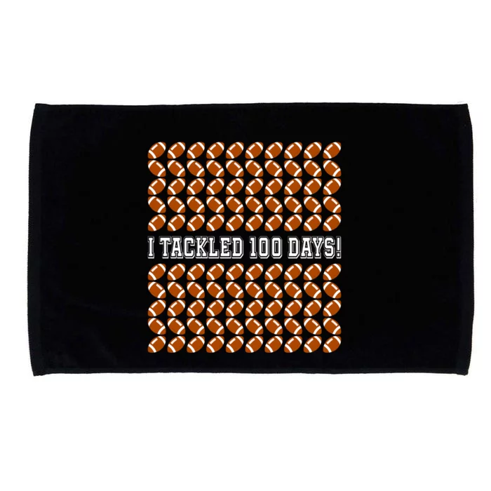 I Tackled 100 Days Of School Funny Football Microfiber Hand Towel