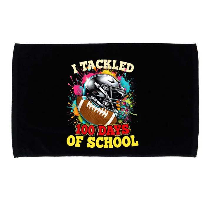 I Tackled 100 Days Of School Football Colorful Microfiber Hand Towel