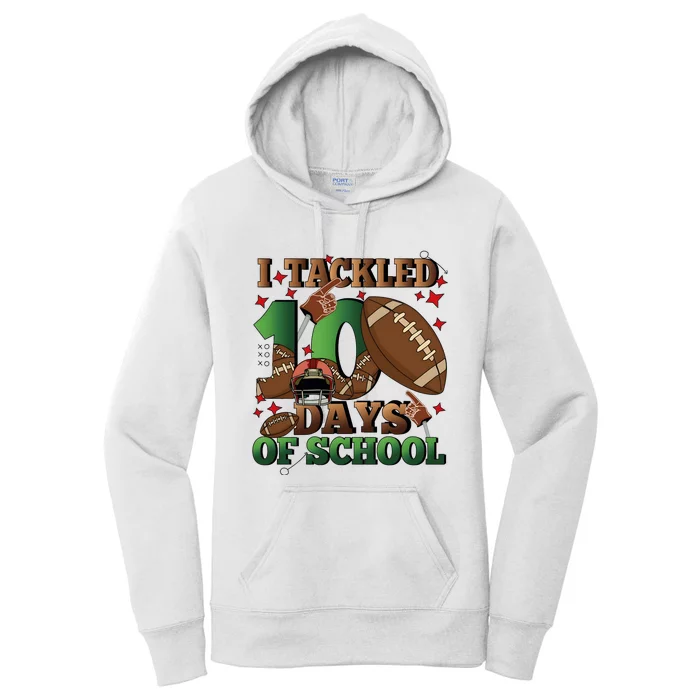 I Tackled 100 Days Of School American Football Women's Pullover Hoodie