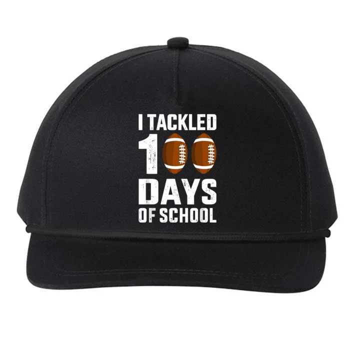 I Tackled 100 Days School 100th Day Football Student Teacher Snapback Five-Panel Rope Hat