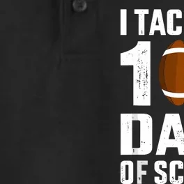 I Tackled 100 Days School 100th Day Football Student Teacher Dry Zone Grid Performance Polo