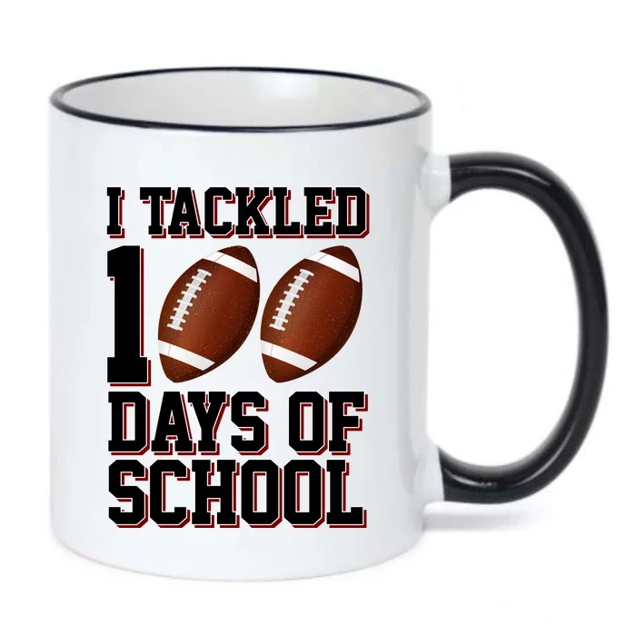 I Tackled 100 Days Of School Football Black Color Changing Mug