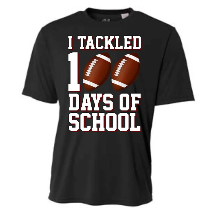 I Tackled 100 Days Of School Football Cooling Performance Crew T-Shirt