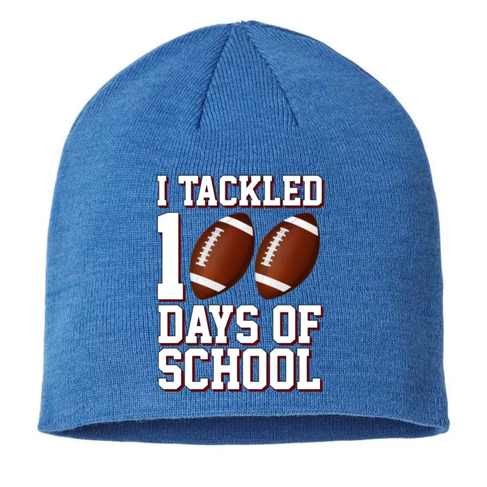 I Tackled 100 Days Of School Football 8 1/2in Sustainable Knit Beanie