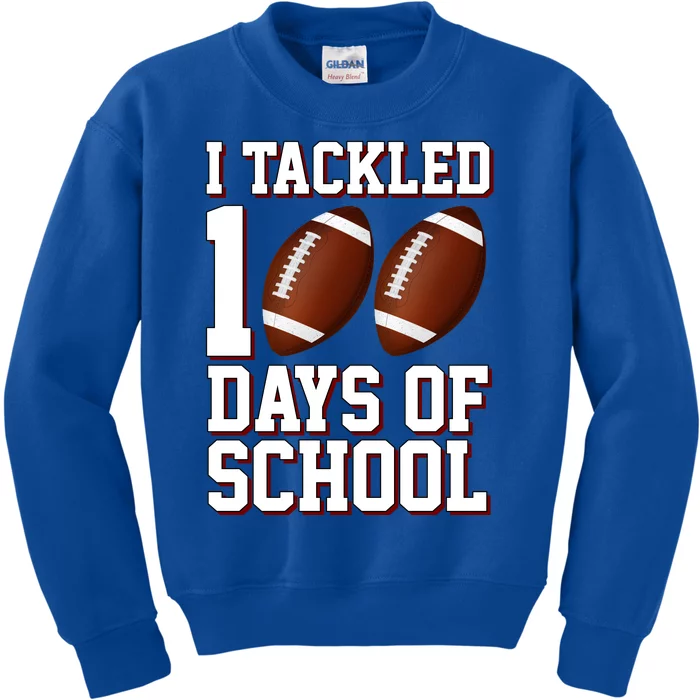 I Tackled 100 Days Of School Football Kids Sweatshirt