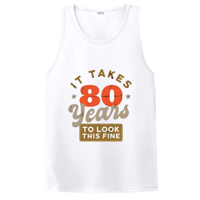 Funny 80th Birthday Saying 80 Years Old Quote Performance Tank