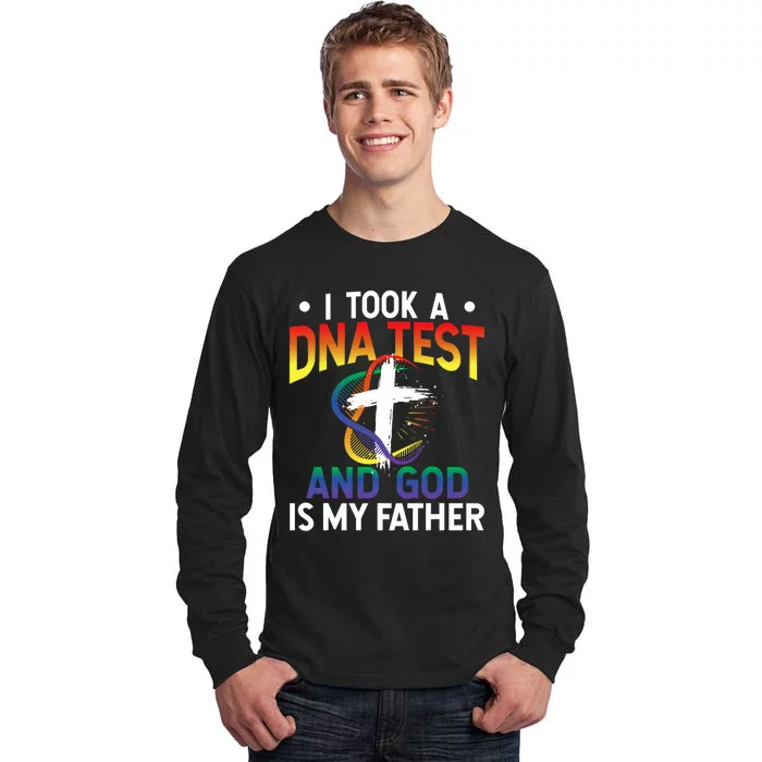 I Took A Dna Test And God Is My Father Religious Jesus Funny Tall Long Sleeve T-Shirt