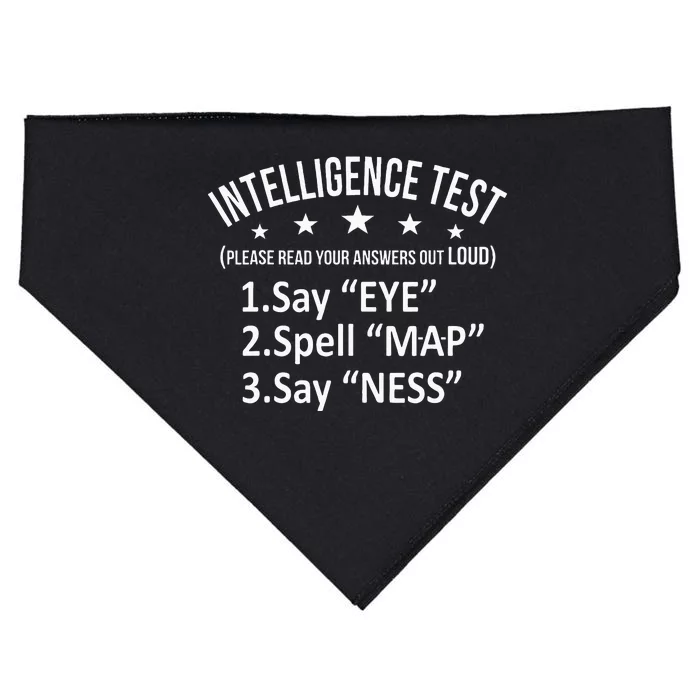 Intelligence Test Adult Humor Funny Sarcasm Graphic USA-Made Doggie Bandana