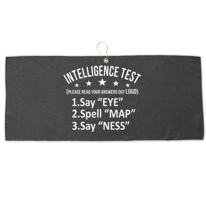 Intelligence Test Adult Humor Funny Sarcasm Graphic Large Microfiber Waffle Golf Towel