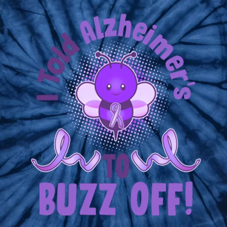 I Told Alzheimer's To Buzz Off Purple Ribbon Bee Tie-Dye T-Shirt