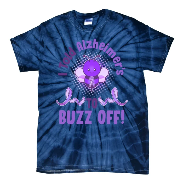 I Told Alzheimer's To Buzz Off Purple Ribbon Bee Tie-Dye T-Shirt