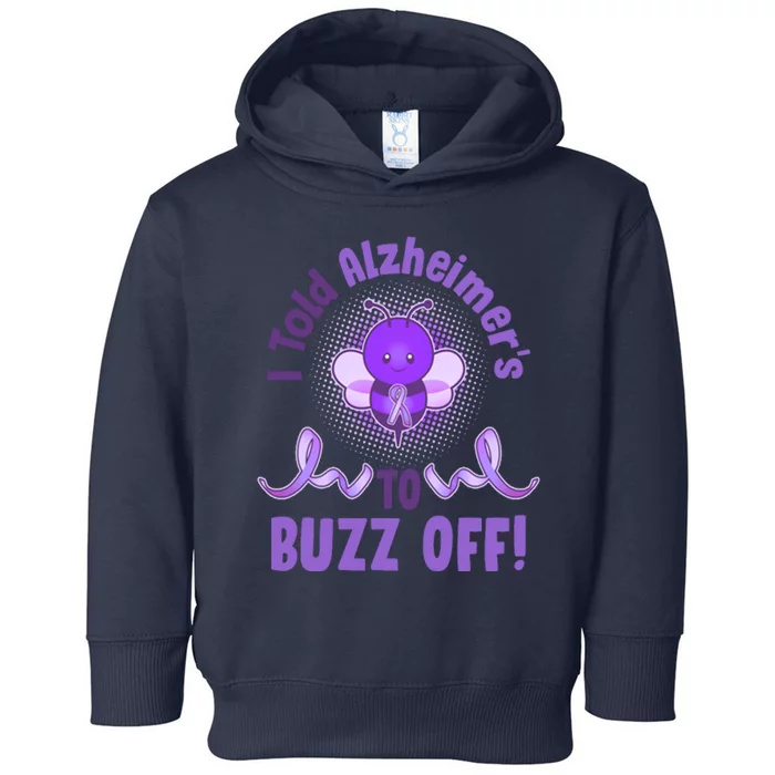 I Told Alzheimer's To Buzz Off Purple Ribbon Bee Toddler Hoodie