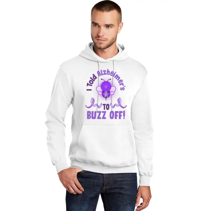 I Told Alzheimer's To Buzz Off Purple Ribbon Bee Hoodie