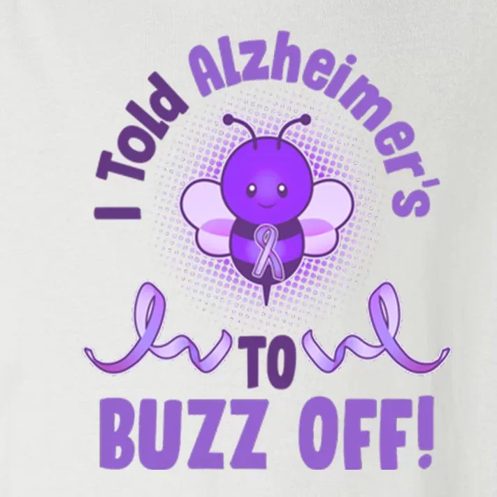 I Told Alzheimer's To Buzz Off Purple Ribbon Bee Toddler Long Sleeve Shirt