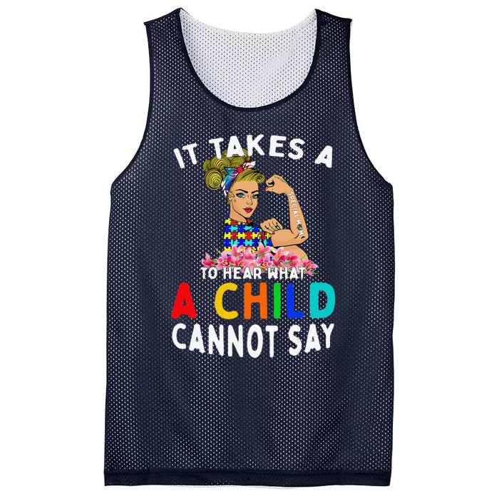 It Takes A Special Mom To Hear A Child Autism Awareness Gift Mesh Reversible Basketball Jersey Tank