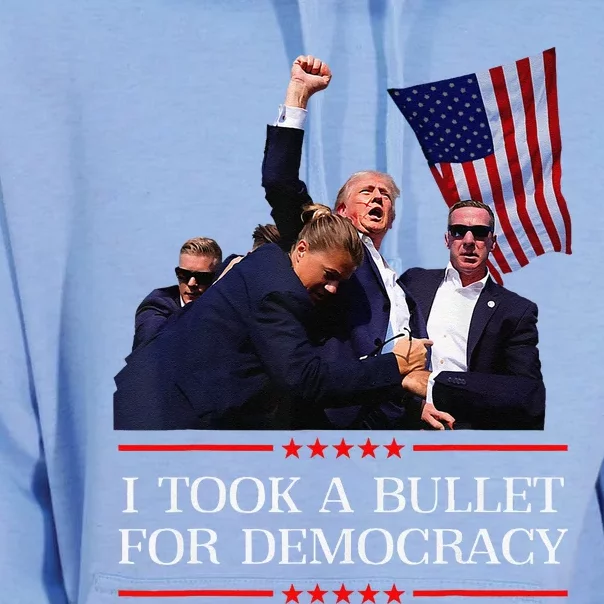 I Took A Bullet For Democracy Expresident Saying Election Unisex Surf Hoodie