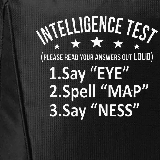 Intelligence Test Adult Humor Funny Sarcasm Graphic City Backpack