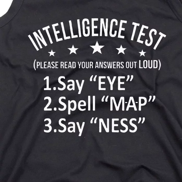 Intelligence Test Adult Humor Funny Sarcasm Graphic Tank Top