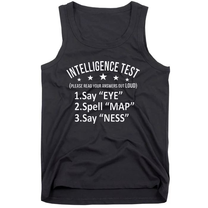 Intelligence Test Adult Humor Funny Sarcasm Graphic Tank Top