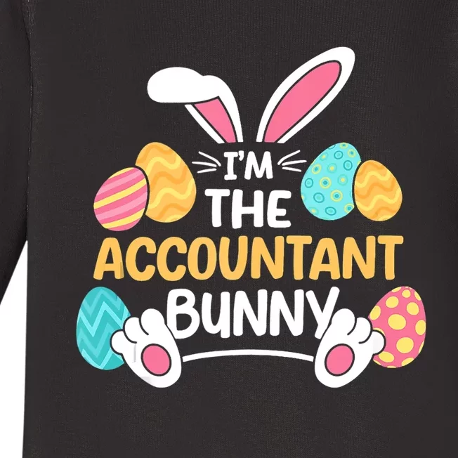 Im The Accountant Bunny CPA Easter Accounting Baby Long Sleeve Bodysuit