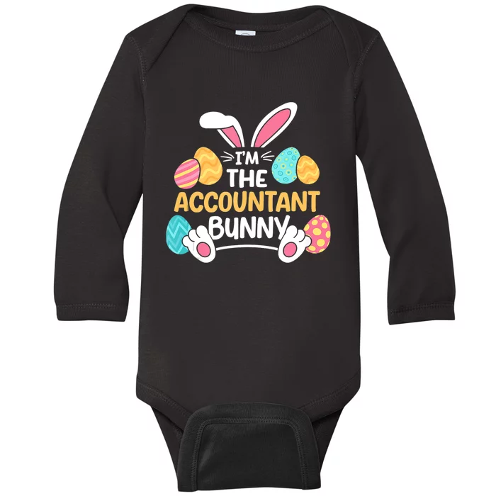 Im The Accountant Bunny CPA Easter Accounting Baby Long Sleeve Bodysuit