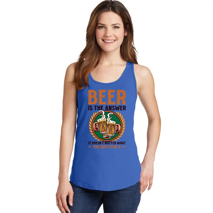 Is The Answer Design Bbq Beer Freedom Gift Ladies Essential Tank