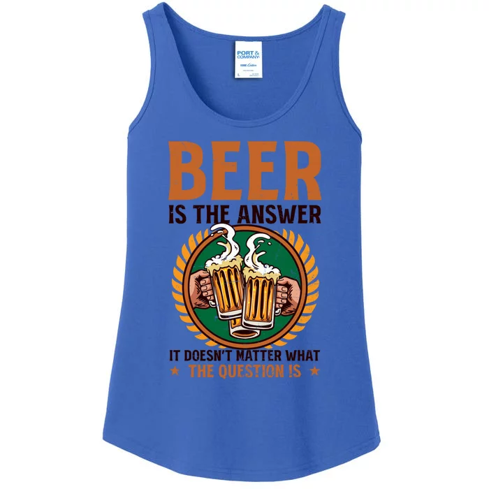 Is The Answer Design Bbq Beer Freedom Gift Ladies Essential Tank