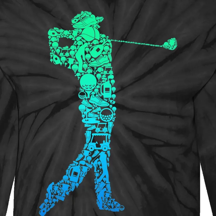 It Takes A Lot Of Balls To Golf The Way I Do Golf Tie-Dye Long Sleeve Shirt