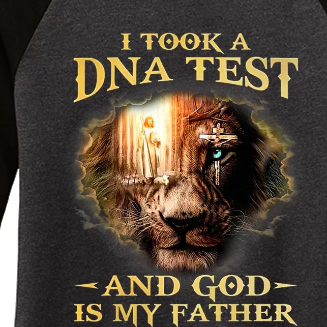 I Took A Dna Test And God Is My Father Lion Jesus Women's Tri-Blend 3/4-Sleeve Raglan Shirt