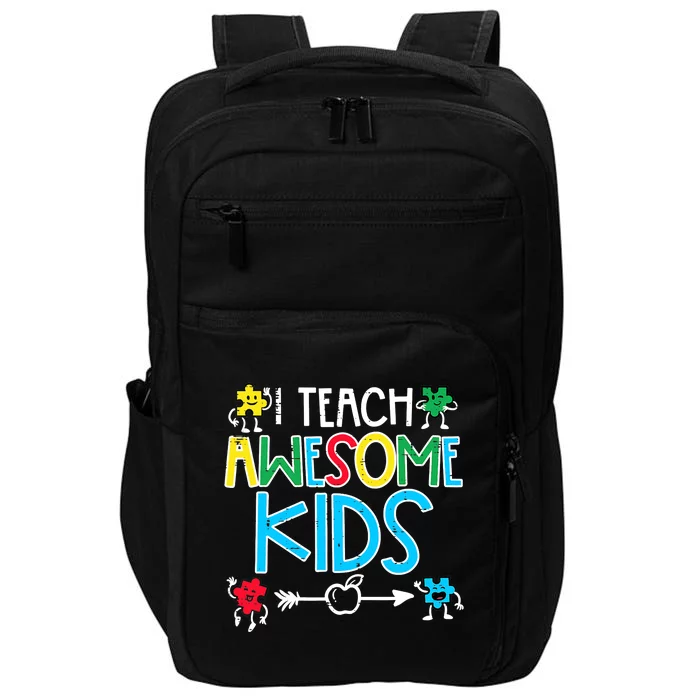 I Teach Awesome Autism Awareness Sped Teacher Me Impact Tech Backpack