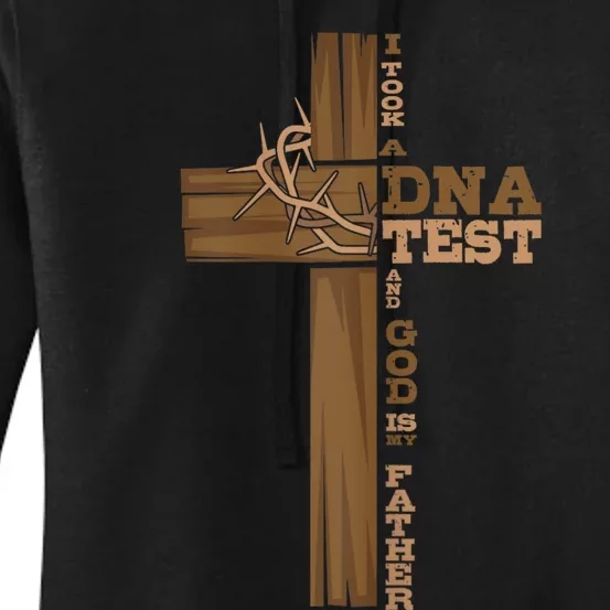 I Took A Dna Test And God Is My Father Cross Christian Women's Pullover Hoodie