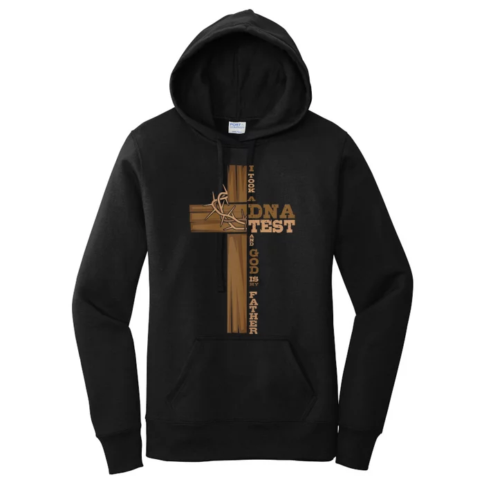 I Took A Dna Test And God Is My Father Cross Christian Women's Pullover Hoodie