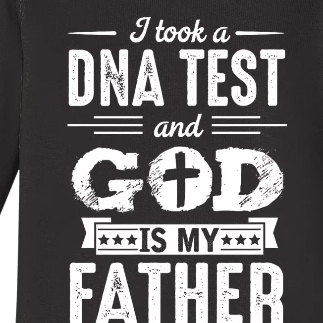 I Took A Dna Test And God Is My Father Design Christian Baby Long Sleeve Bodysuit