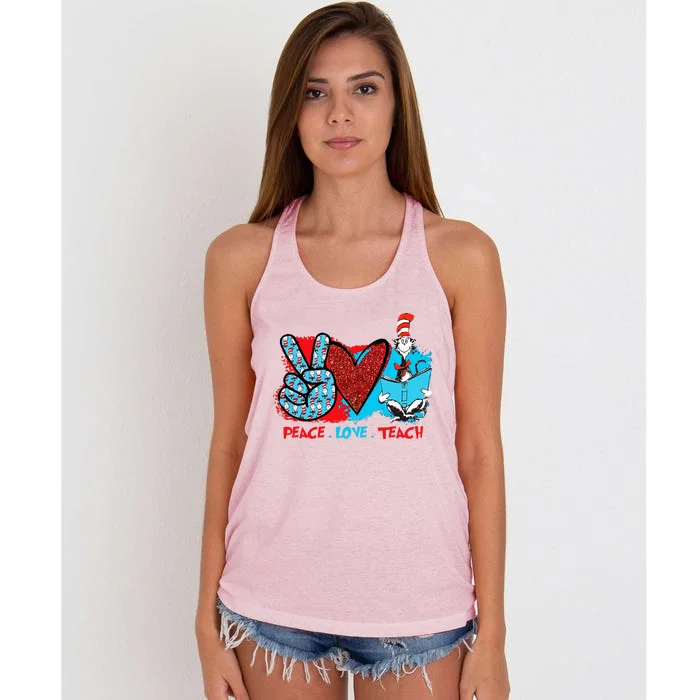 I Teach A Thing Or Two In Preschool Kindergarten 2nd Grade Women's Knotted Racerback Tank