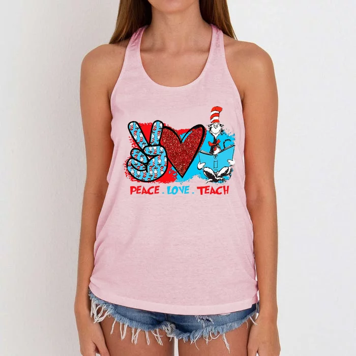 I Teach A Thing Or Two In Preschool Kindergarten 2nd Grade Women's Knotted Racerback Tank