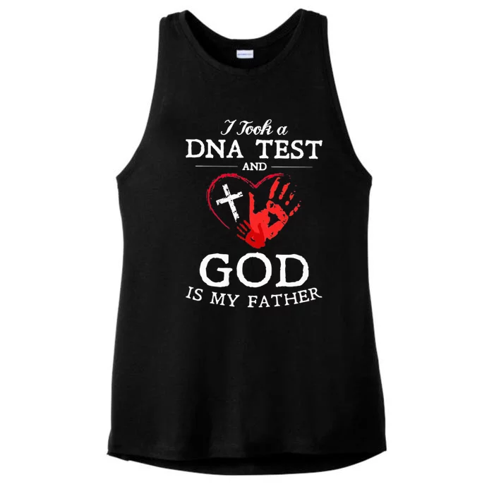 I Took A Dna Test And God Is My Father Christian Ladies Tri-Blend Wicking Tank