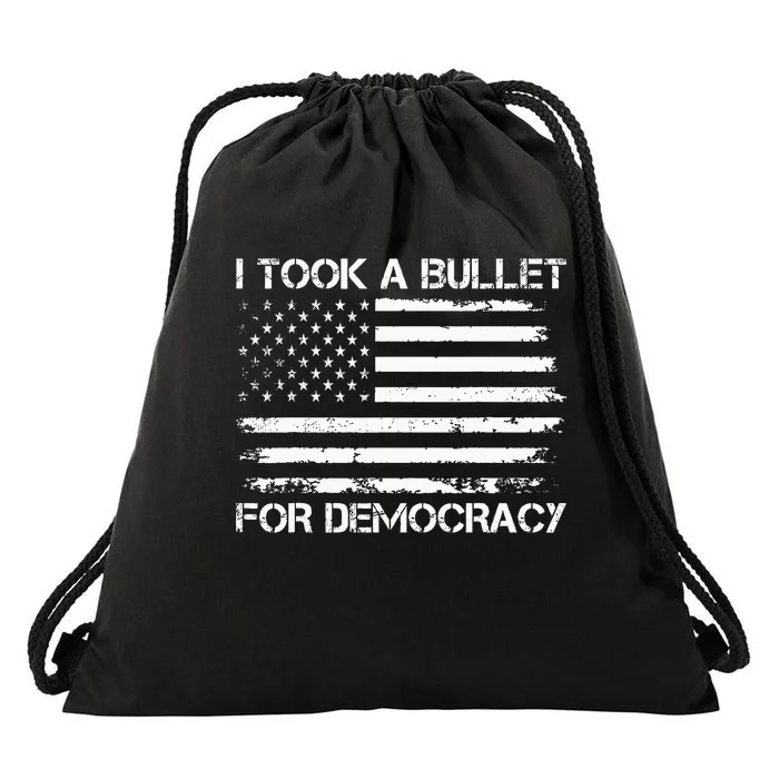 I Took A Bullet For Democracy Drawstring Bag